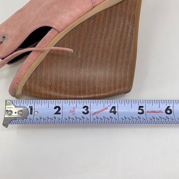 Rebecca Minkoff Shoes Sandals Pink Suede Wedges Ties Open Toe Size 9.5 - Picture 9 of 12